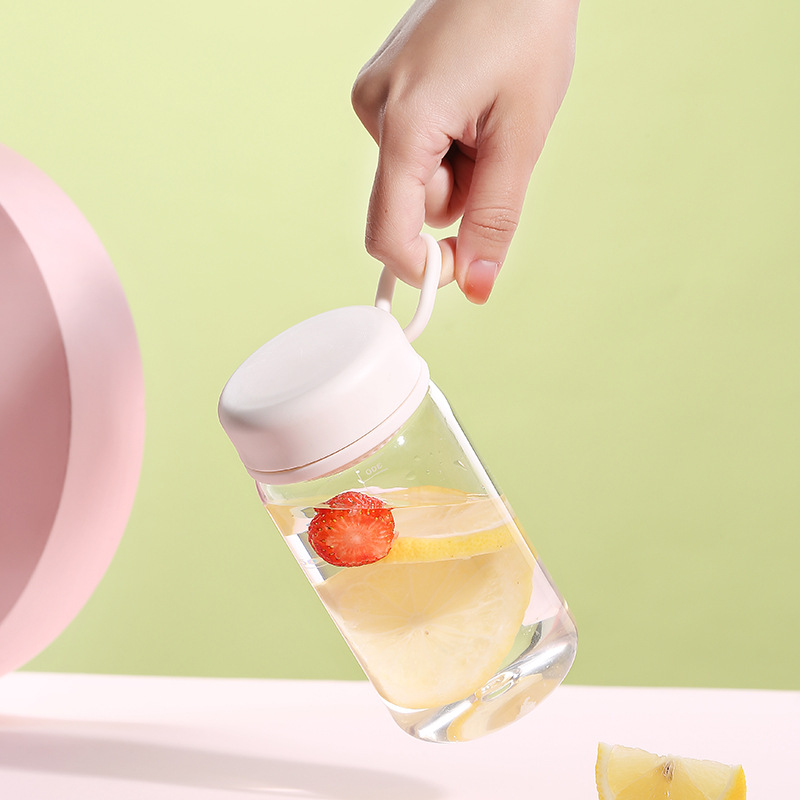 Small Fresh Plastic Cup Female Student Portable Water Cup Men's Summer Outdoor Tea-making Transparent Water Cup with Strainer
