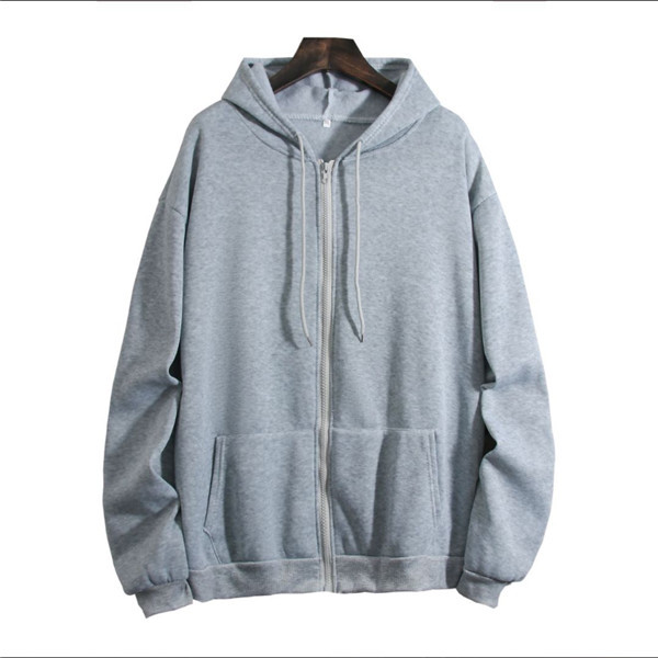 Hooded Zipper fleece-lined sweater Youth student male thick coat class clothes loose printing couple clothes fashion