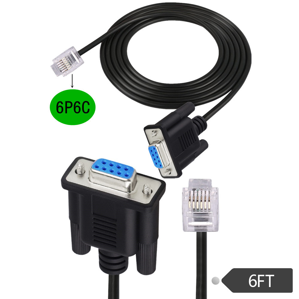 RS232 DB9 pin female to RJ11 RJ12 6P6C Lan serial console cable