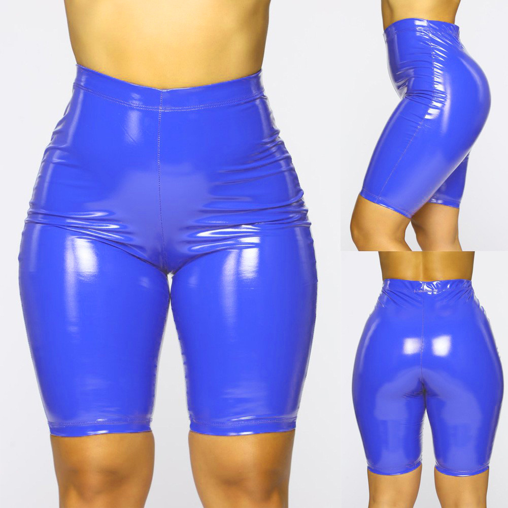 AliExpress Amazon Grisly Leather Pants Mirror PU Shorts Outer Wear Thin Pants for Women