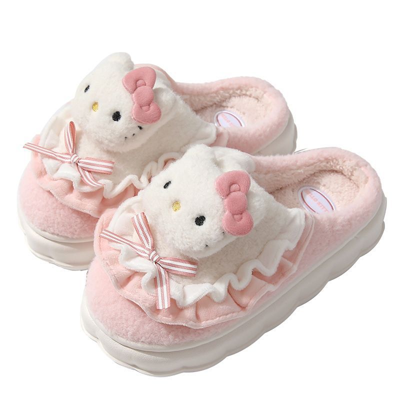 Genuine Sanrio European cotton slippers for women in autumn and winter new style indoor home furnishings with cute and cute Internet celebrity thick-soled cotton slippers