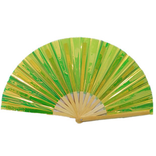 In stock PVC laser film 10-inch fan sound fan 33cm large bamboo fan large size kung fu fan