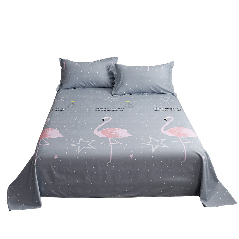 Single Bed Sheet Student Dormitory Single Summer ins Style Girl 1.2 m1.5 m Double Cartoon Washed Cotton Sheet