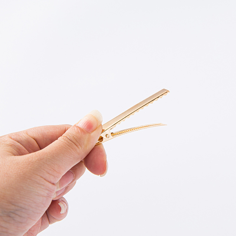 Guangzhou Thickened Rectangular One-character Clip Duckbill Clip Gold and Silver Black Alligator Clip Square Clip Multi-specification Double-fork Clip Thin Square Clip