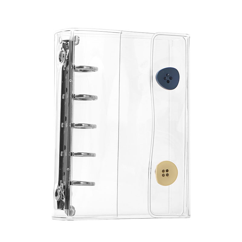 M5 Transparent Loose-leaf PVC Handbook Case High Transparent Five-hole Simple INS Wind Diy Button Loose-leaf Notebook