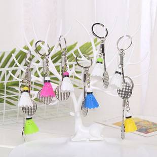New badminton tennis keychain car key bag pendant sports souvenir keychain