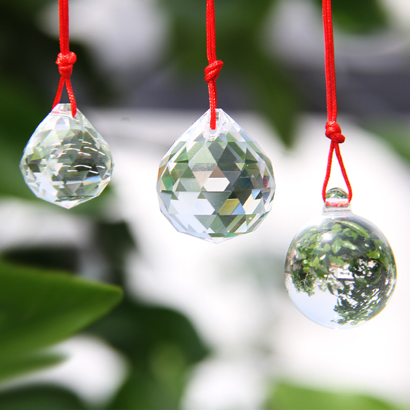 Crystal lighting ball 15.20.30.40.50.60.70.80.100mm bead string pendant K9 hanging hole ball