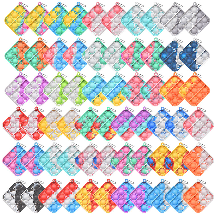Cross-border Rodenticide Pioneer Bubble Music Keychain Decompression Toy Small Rodenticide Pioneer Silicone Press Keychain
