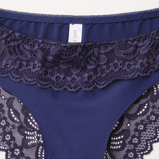 Cross-border popular stitching lace underwear Women's Ice Silk comfortable breathable women's briefs French romantic girl's pants