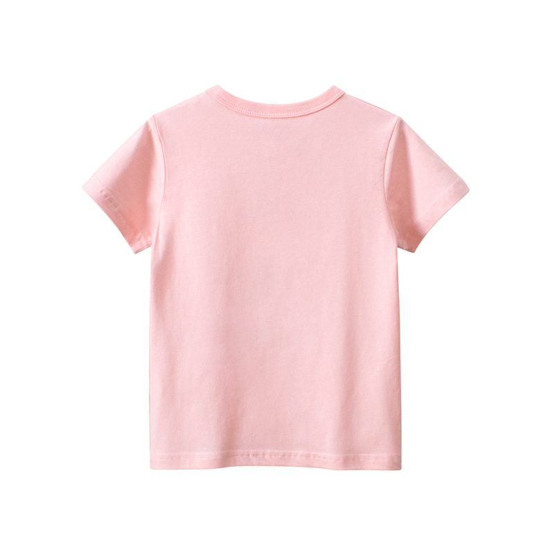 2024 summer cartoon rabbit children's short sleeve T-shirt 27home Korean children's clothing girls jacket a generation of hair