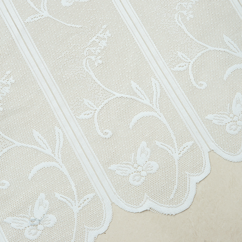 Factory direct foreign trade cross-border gauze curtain fine woven gauze curtain white wear Rod short curtain kitchen curtain Japanese short curtain