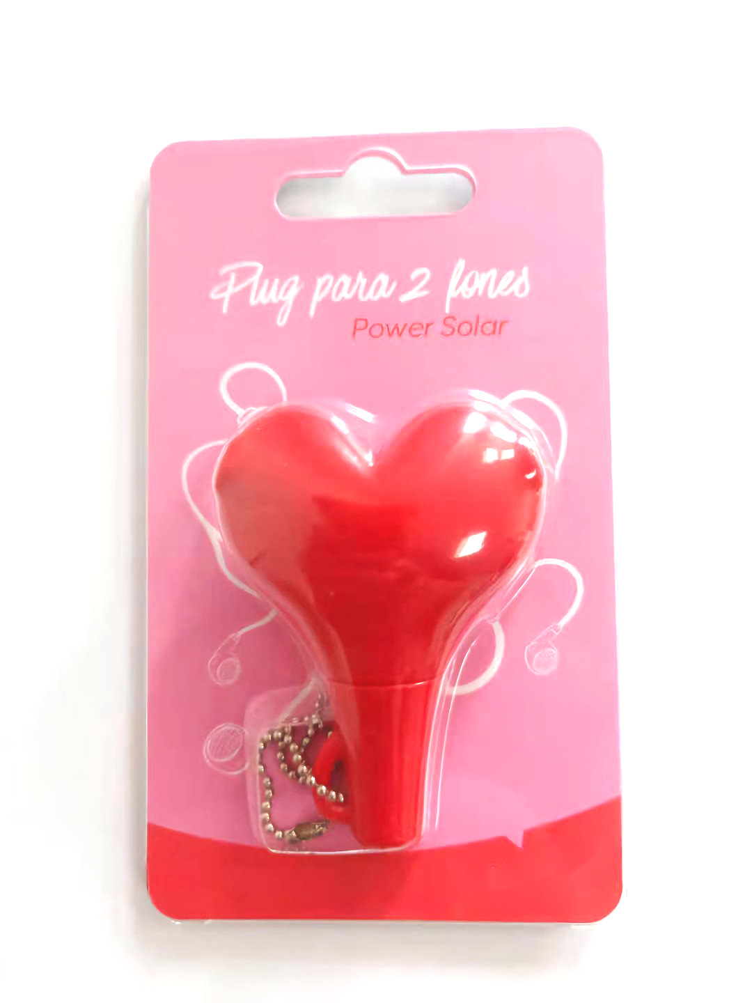 One-to-Two Tree Fork Heart-Shaped Headset Adapter Couple's Sharer Speakers Electronic Gifts Foreign Trade Products