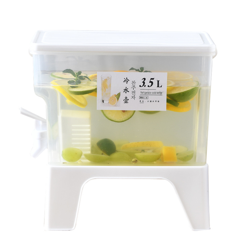 Household 3.5L large capacity cold water bottle can hold refrigerator PP material beverage pot office water tank in stock supply