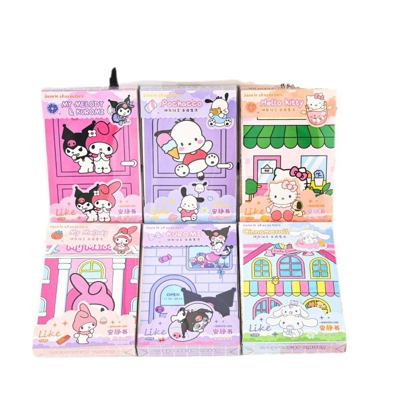 Hot sale gift box quiet book boxed cutting-free diy Sanrio series Children cartoon hands-on toys girl