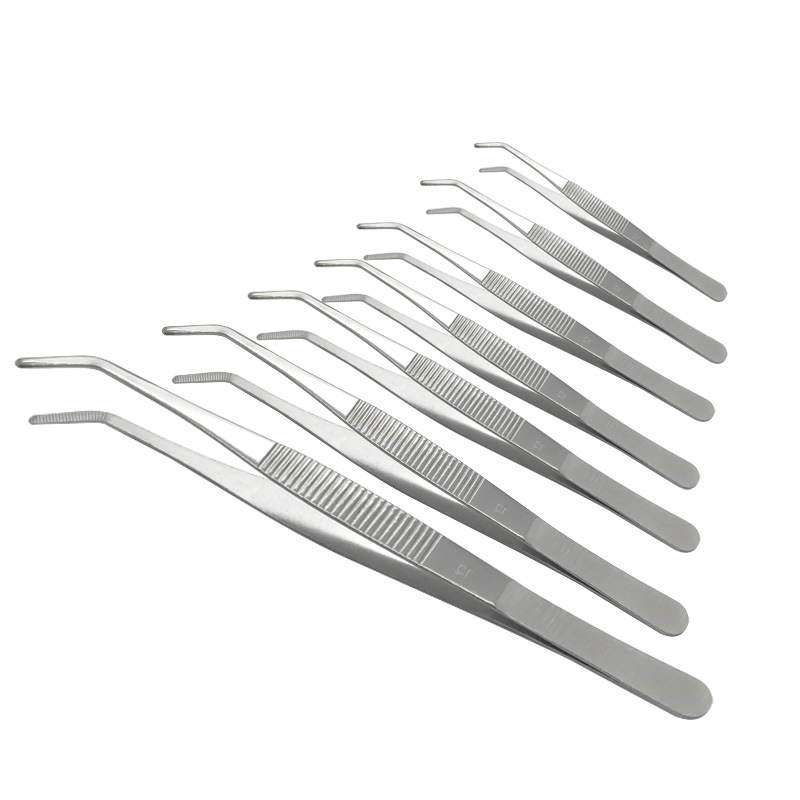 304 stainless steel tweezers round elbow lengthened thickened dressing tweezers fish tank water Grass nie Zi tool repair clip