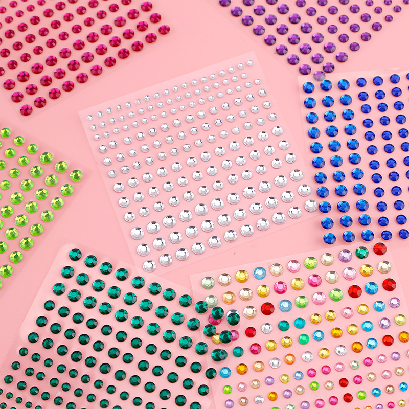 Cross-border Amazon 3456mm165 flat-bottomed diamond face stickers rhinestone children's face decoration stickers mountain root diamond stickers