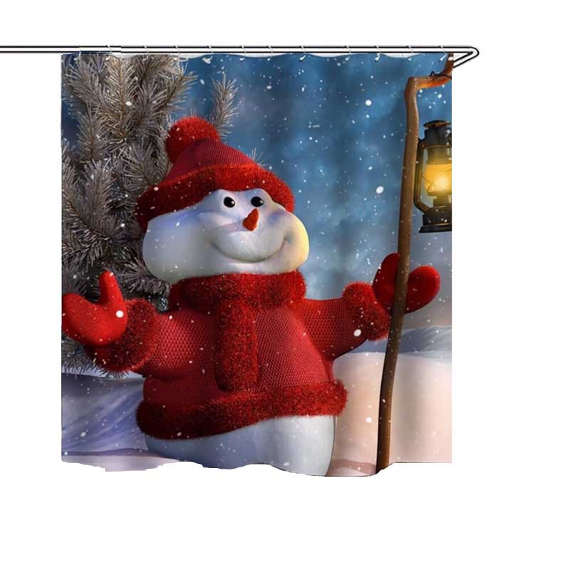 Nordic Christmas digital printing shower curtain partition curtain toilet waterproof mildew-proof padded polyester cloth a generation of hair