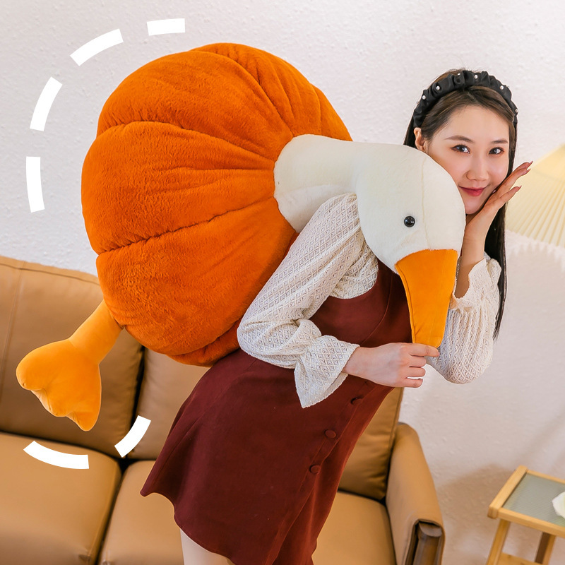 大きなガチョウのぬいぐるみの弾力綿は寝枕の人形のベッドに腹ばいになります。|undefined