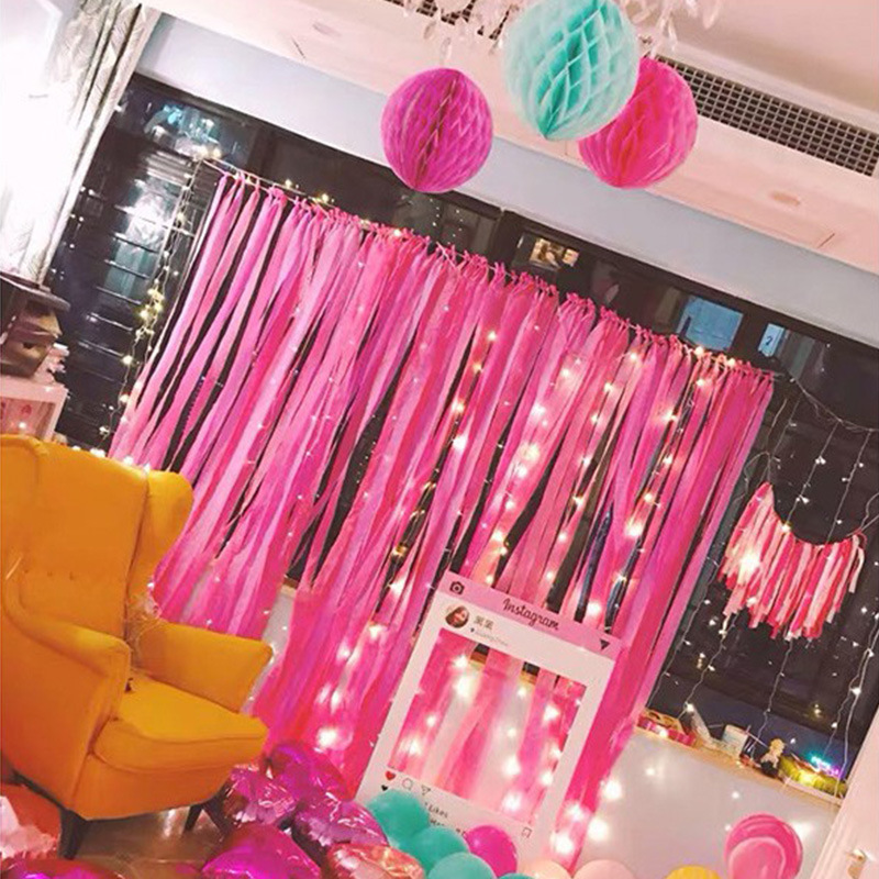 Crepe paper wholesale color crepe paper roll ribbon birthday party background wall layout ribbon roll decoration 3 rolls