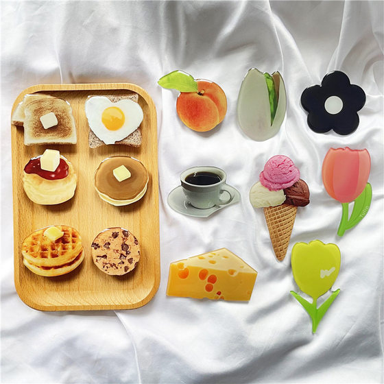 Airbag Bracket ins Same Style Simulation Muffin Toast Cake Glue Dropping Lazy Desktop Retractable Phone Rack DIY
