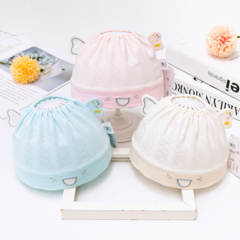 Baby hat summer thin newborn halogen door fetal cap cotton breathable newborn baby empty top cool hat wholesale