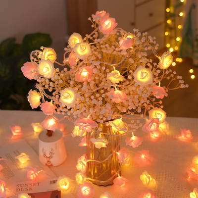 LED rose small lights flashing lights string lights bedroom decorative flowers battery lights party wedding room romantic confession lights string