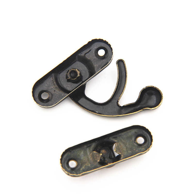Buckle accessories iron horn hook wooden box lock box hook lock gift box buckle decorative hook lock