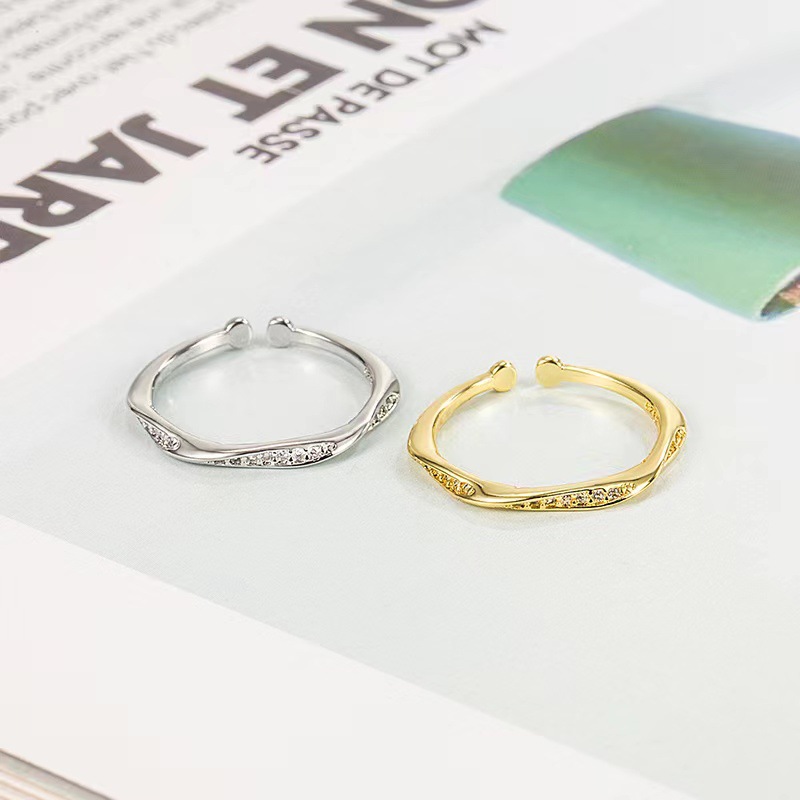 Flash Diamond Mobius Ring Ring Damen Design Nische Damen Mode Persönlichkeit Ring Verstellbare Öffnung Zeigefingerring_voghion.com