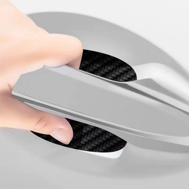 Cross-border car carbon fiber door bowl handle handle car sticker car door handle protective film anti-nail scratch personalized car body sticker