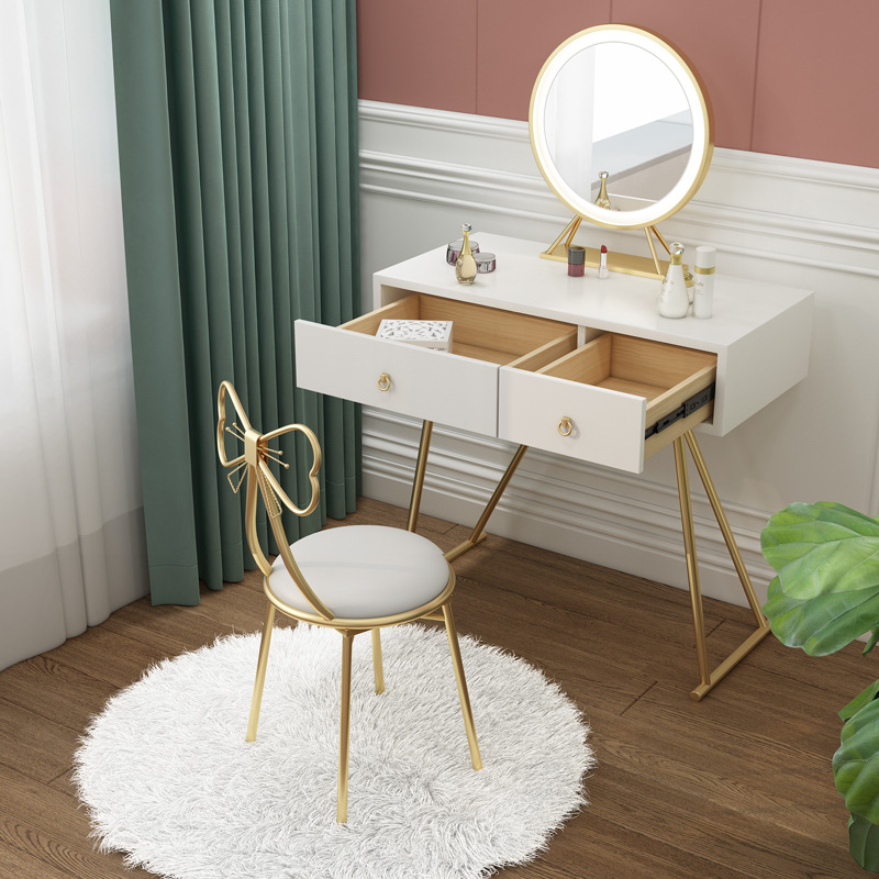 Internet celebrity dressing chair manicure chair detachable back chair girl heart small apartment bedroom Princess Butterfly makeup chair