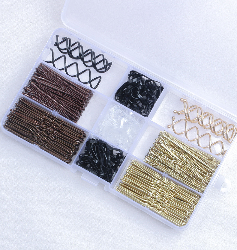 Nouvelle combinaison d'épingles à cheveux en boîte, ensemble de clips noirs en forme de U, ensemble d'épingles à cheveux, boîte entière, coiffure, vente en gros_voghion.com