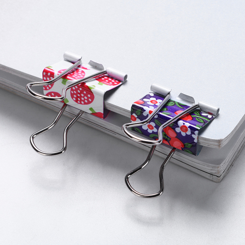 Direct selling sweet small fresh printing long tail ticket clip literature and art retro file small clip examination paper finishing clip 24 pack
