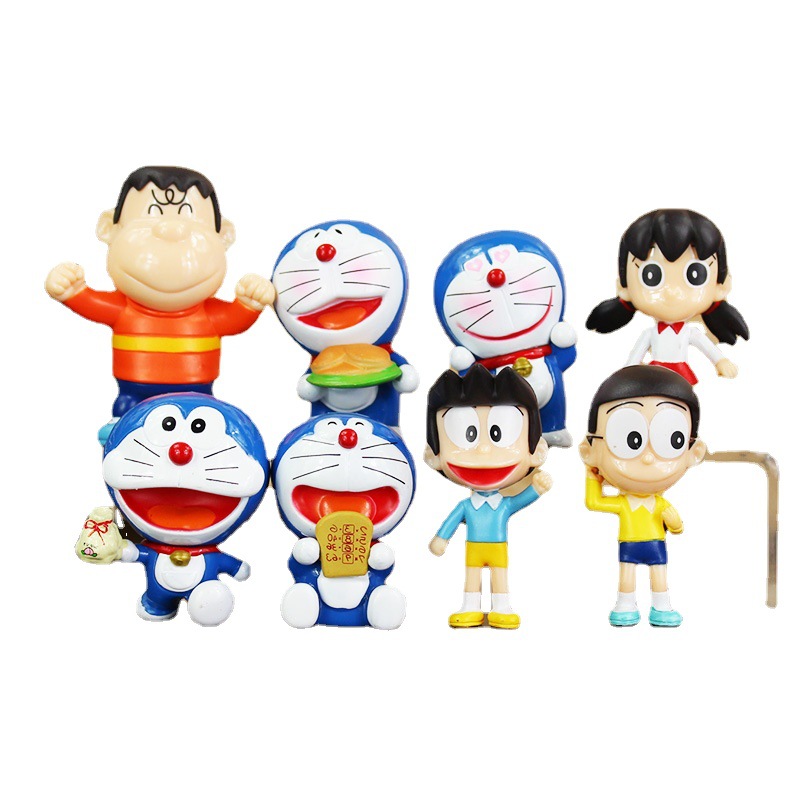 8 Doraemon hand-made decoration family Fu Jingdang cat Doraemon big male fat tiger doll toy cake decoration