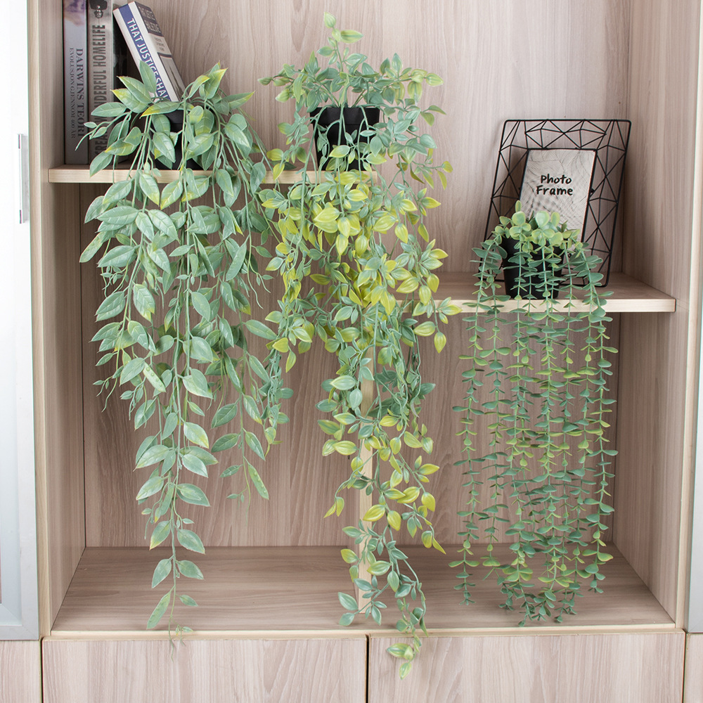 in stock hanging potted plant combination cross-border cabinet green plant ornaments simulation plant hanging strip artificial plastic bonsai manufacturers