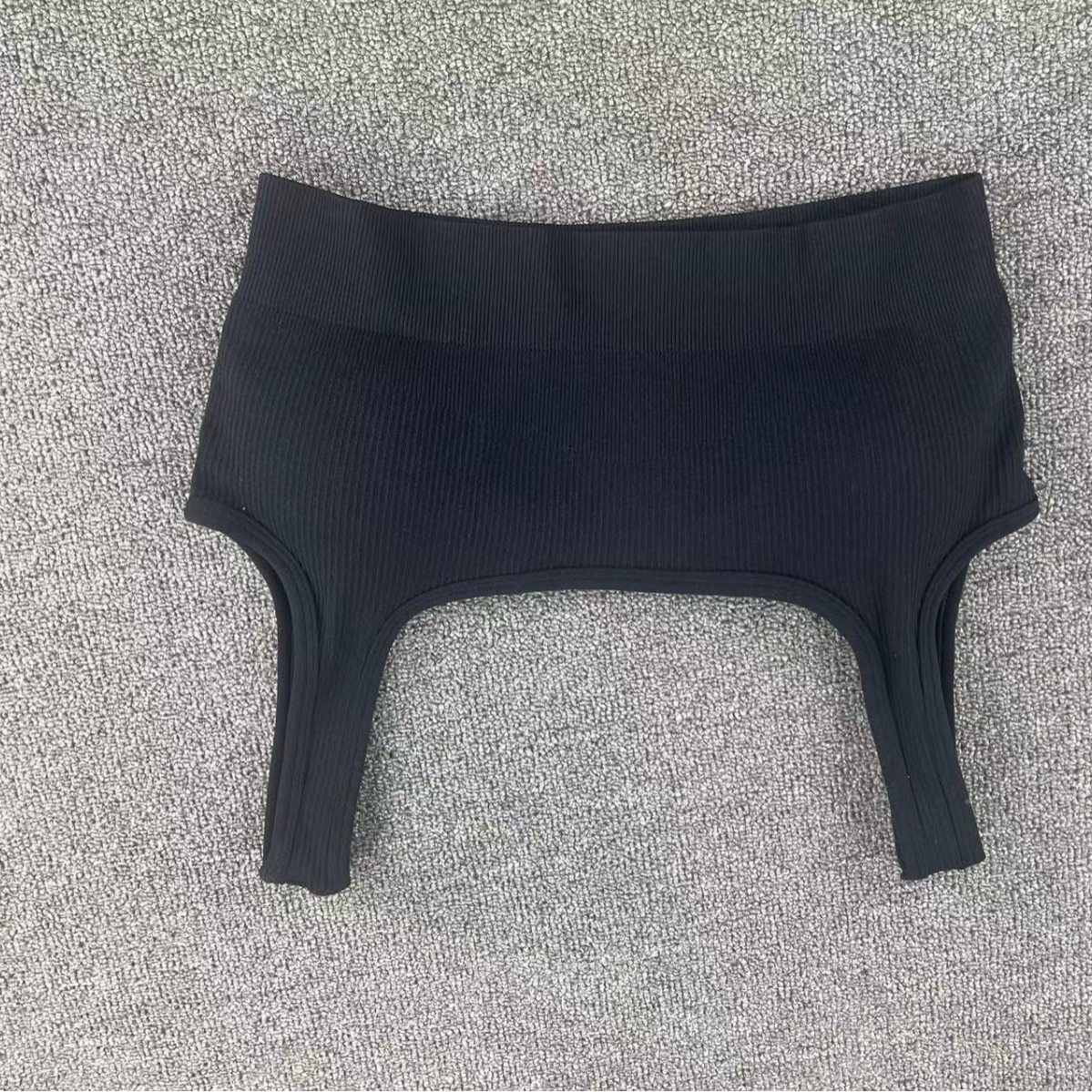 European and American seamless threaded U-shaped solid color sports vest
