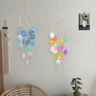 Nordic ins Moon Shell Wind Chimes Dream Catcher Wind Chimes Room Balcony Wall Decoration Pendant Air Hanging Decoration