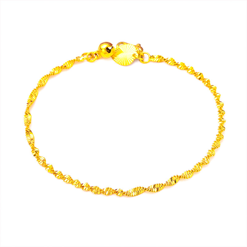 Biżuteria i akcesoria Nowa bransoletka Caterpillar damska Water Ripple O Bead Chain damska bransoletka Sand Gold_voghion.com