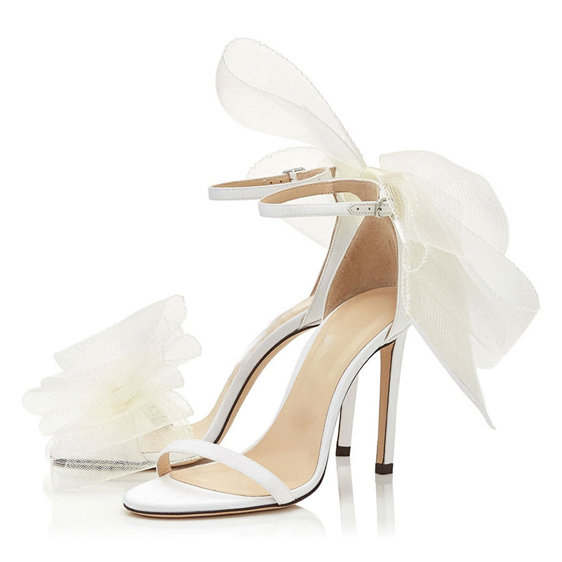 Fashion mesh bow stiletto heel sandals multi-color small fairy wind women's sandals Amazon supply hot sale