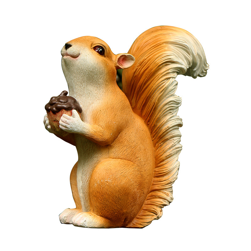 Simulation animal Squirrel Sculpture pendant courtyard ornaments garden landscape decoration squirrel props resin crafts