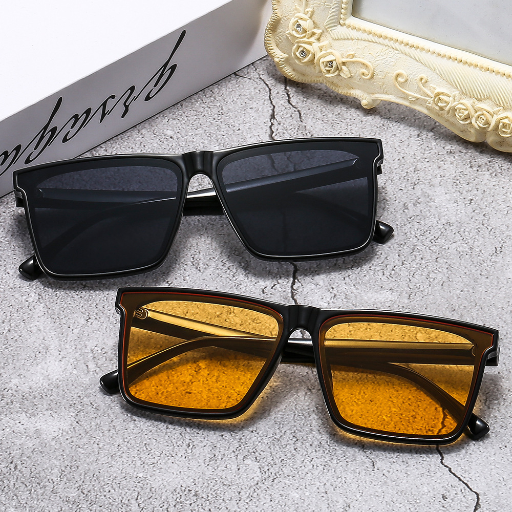New trendy men's square polarized sunglasses gm sunglasses TikTok same UV-proof glasses square driving fashion