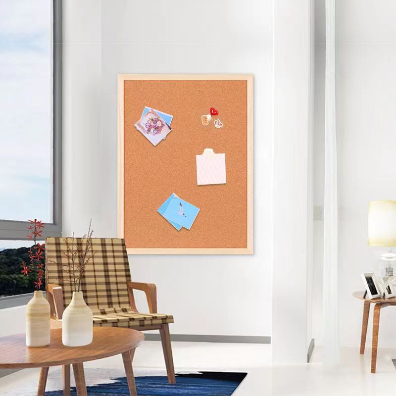 Single-sided hanging cork board Photo Wall wooden frame office notes message display board factory direct sales