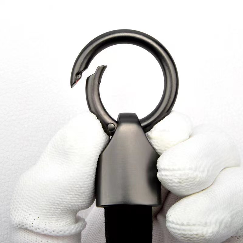 Internet celebrity frosted cowhide car keychain simple light luxury couple waist hanging leather key chain female anti-lost small pendant