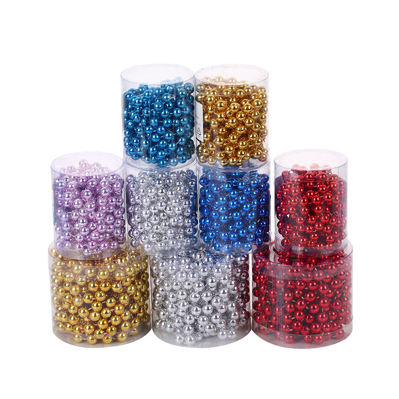 メーカー卸売りクリスマスビーズチェーンクリスマス装飾ビーズプラスチックメッキビーズクロスボーダーパーティー用品|undefined