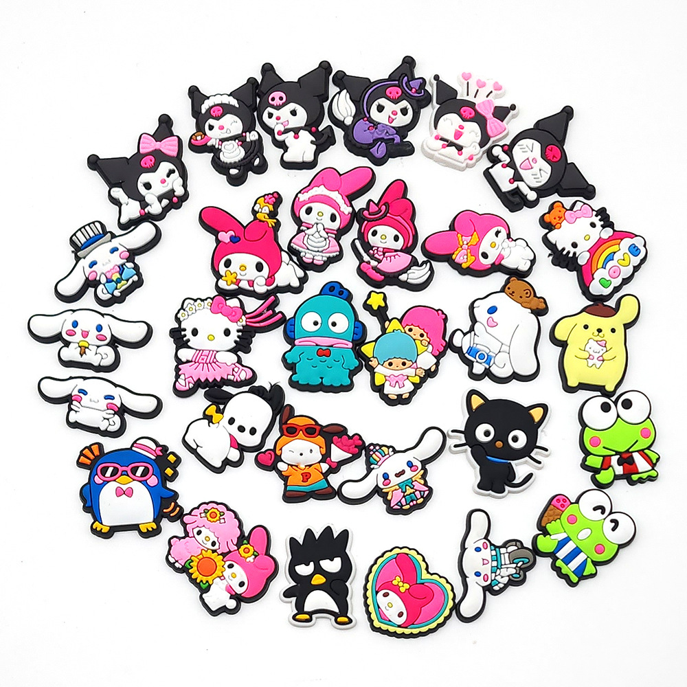 New Sanrio Cute Cartoon Cave Shoes Shoes Flower Shoes Buckle Sun Man Soft Rubber Shoes Accessories Jewelry Decorative Buckle Wholesale