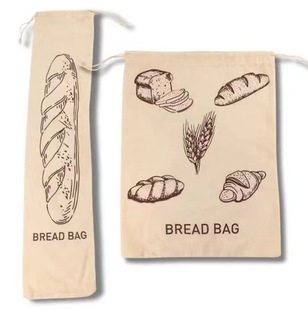 Factory direct supply TPU lined beeswax socket fresh linen drawstring pocket lined cotton bag drawstring bread bag