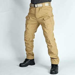 Spot autumn and winter soft shell combat men's pants outdoor velvet warm military fan pants wear-resistant multi-pocket tactical pants