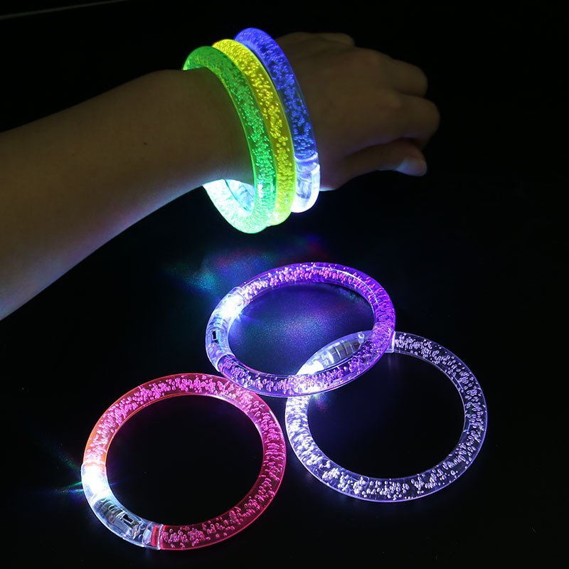Luminous electronic bracelet acrylic bubble bead bracelet flash bracelet bracelet toy stall wholesale