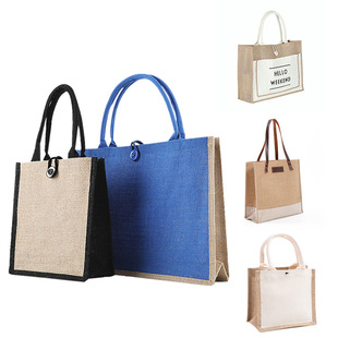 Linen Handbag Clothing Gift Graffiti Non-Printed Small Asian Leprosy Accompanying Gift Coarse Cotton Linen Bag Jute Bag Custom Made