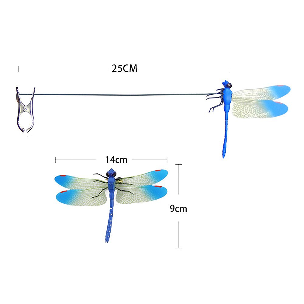 Cross-border Pole Clip Dragonfly Butterfly Gardening Decoration Simulated Dragonfly Home Decoration Wall Sticker Background Gardening Decoration