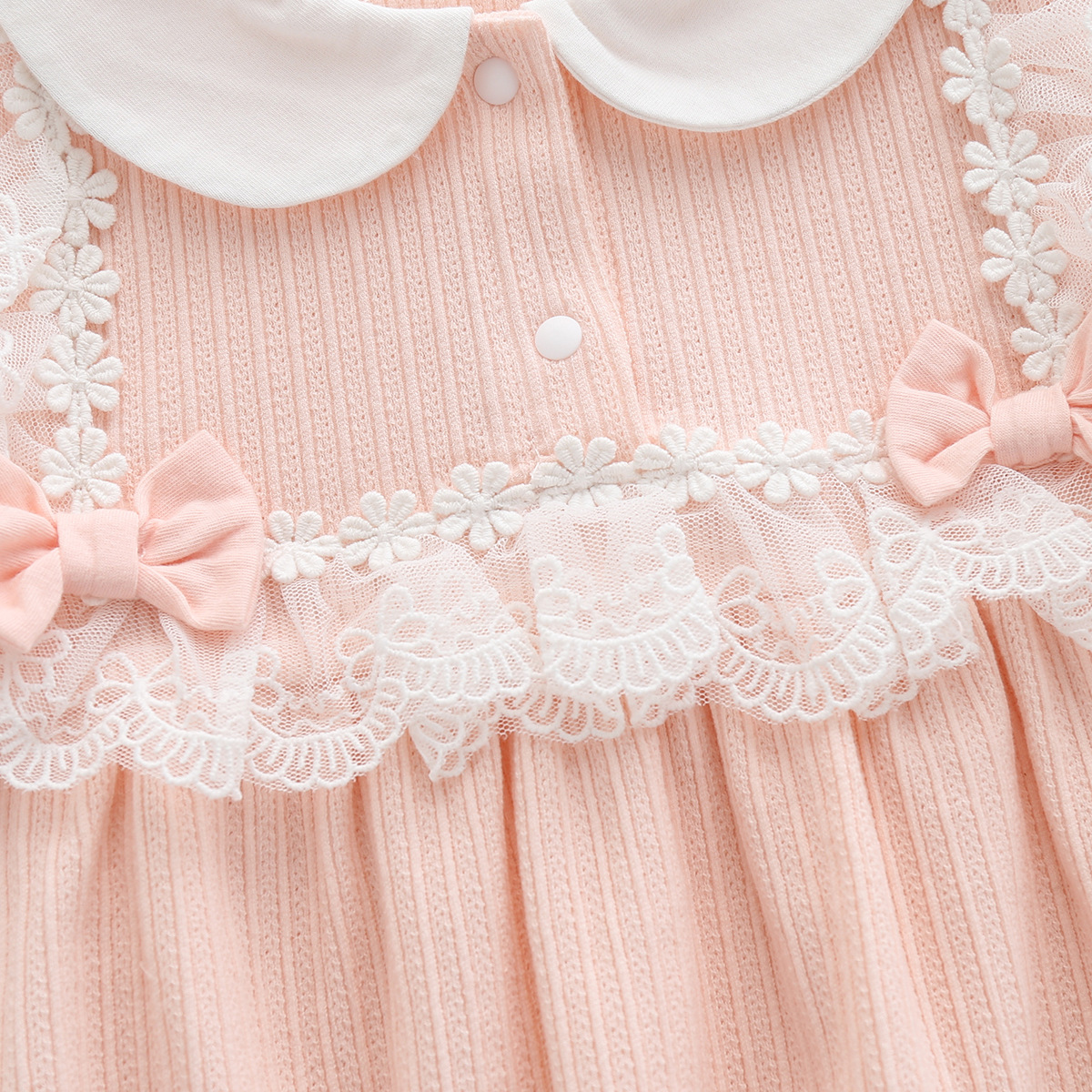 Girls' Spring and Autumn Korean-style Baby Jumpsuit Newborn Clothes Long-sleeved Princess Style Clothes Baby Clothes